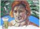 Champagner im Whirlpool - Peter Mach - Acryl auf Leinwand - Portrait - Klassisch