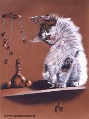 Katze mit Glockenspiel (1998) Janette Herlinger - Janette Herlinger - Array auf Array - Array - 