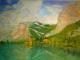 Lago di Toblino - Adrian Vrancian - Acryl auf Leinwand - Berge-Himmel-See-Wald-Wolken - Realismus