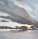 Winterhimmel an der Newa - Dagmar Kielau - Acryl-Tempera auf Holz - Fantastisch-Mystik-Himmel-FluÃ-Wolken-Abend-Winter - Symbolismus