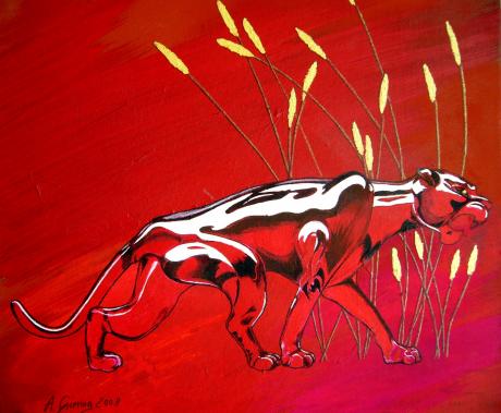 Panther in Steppe - Anette Giering - Array auf Array - Array - 