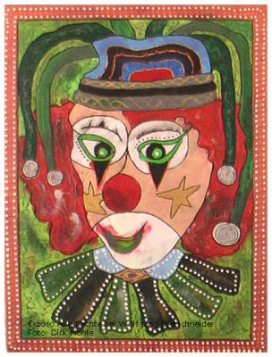 Grüner Clown (Acryl on Canvas; 36x48) - Wolfgang Bretschneider - Array auf Array - Array - Array