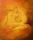 Flammende Leidenschaft - Marita Zacharias - Acryl auf Leinwand - weiblich-mÃ¤nnlich-Harmonie-Liebe - Abstrakt-Figuration-Impressionismus