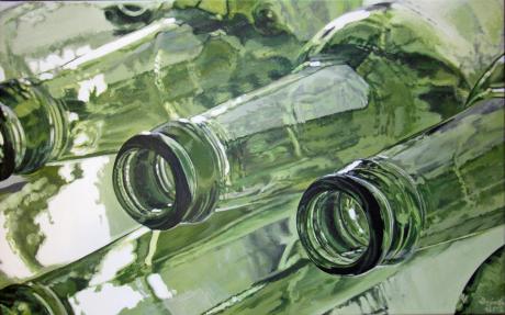 Flasche leer - dunjate Kunst in Acryl - Array auf Array -  - Array