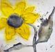 Sonnenblume_1 - Patricia Brockmann  -  auf Karton - Abstrakt-Sonnenblumen-Stillleben - 