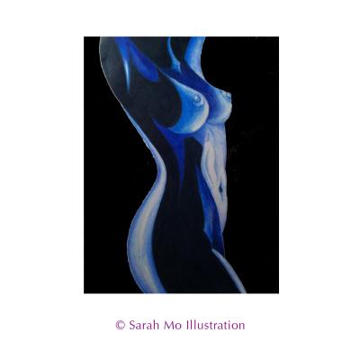 Akt Weiblich Blau - Sarah Mo Illustration -  auf  - Array - 