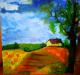 Summerstorm - Sabrina Kie - Acryl auf Leinwand - Wiese-Wolken-Sommer-Gewitter-Sturm - Expressionismus