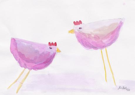 Chickens with yellow legs   - Melanie Hinckel - Array auf  - Array - 